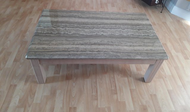Preview of the first image of NEW- MARBLE EFFECT COFFEE TABLE.
