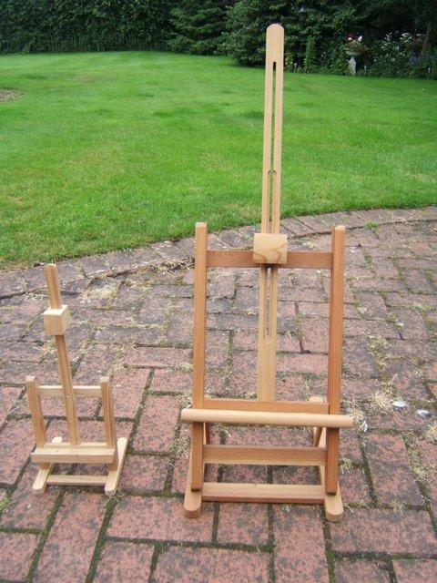 Preview of the first image of Two artists table top easels in wood.