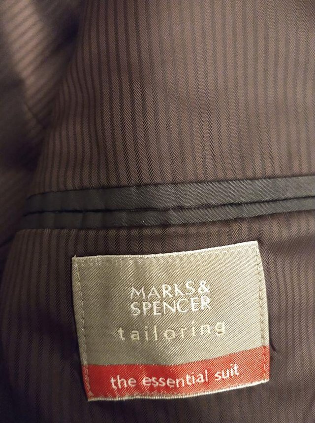 Image 3 of M & S 42" Chest dark grey double Breasted jacket. IMMACULATE