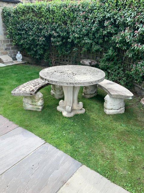 Image 2 of Limestone Garden Table