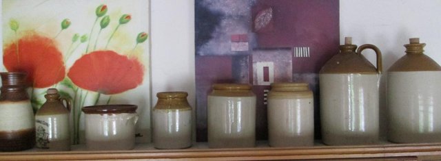 Preview of the first image of Various Vintage stone ware storage jars.