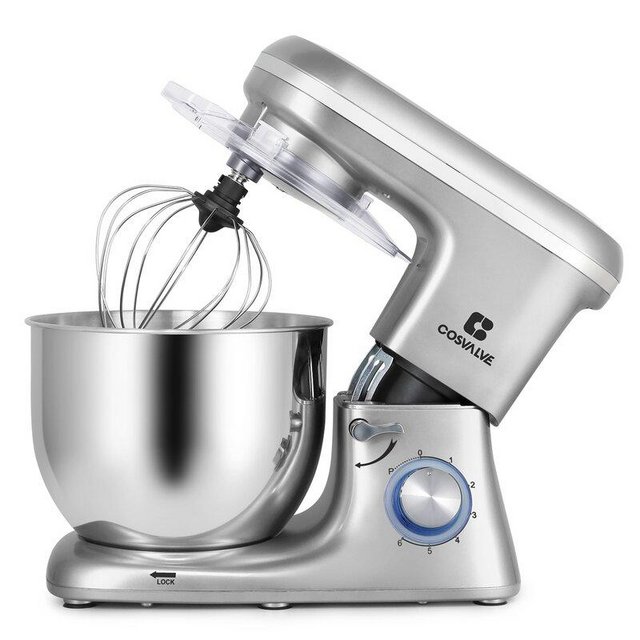 Preview of the first image of COSVALVE 6.2L PRO FOOD ELECTRIC 1400W STAND MIXER-SILVER-NEW.