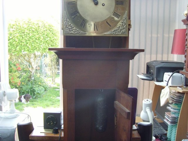 Image 3 of Solid brass face, mahogany cased Grandfather clock
