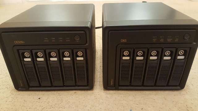 Preview of the first image of Synology DS509+ 5 bay NAS Server with DX5 expansion box.