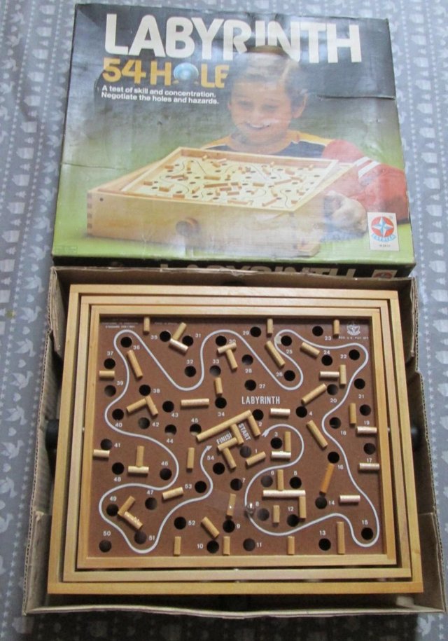 Preview of the first image of Vintage Estrella Wooden Labyrinth Puzzle/ Game.