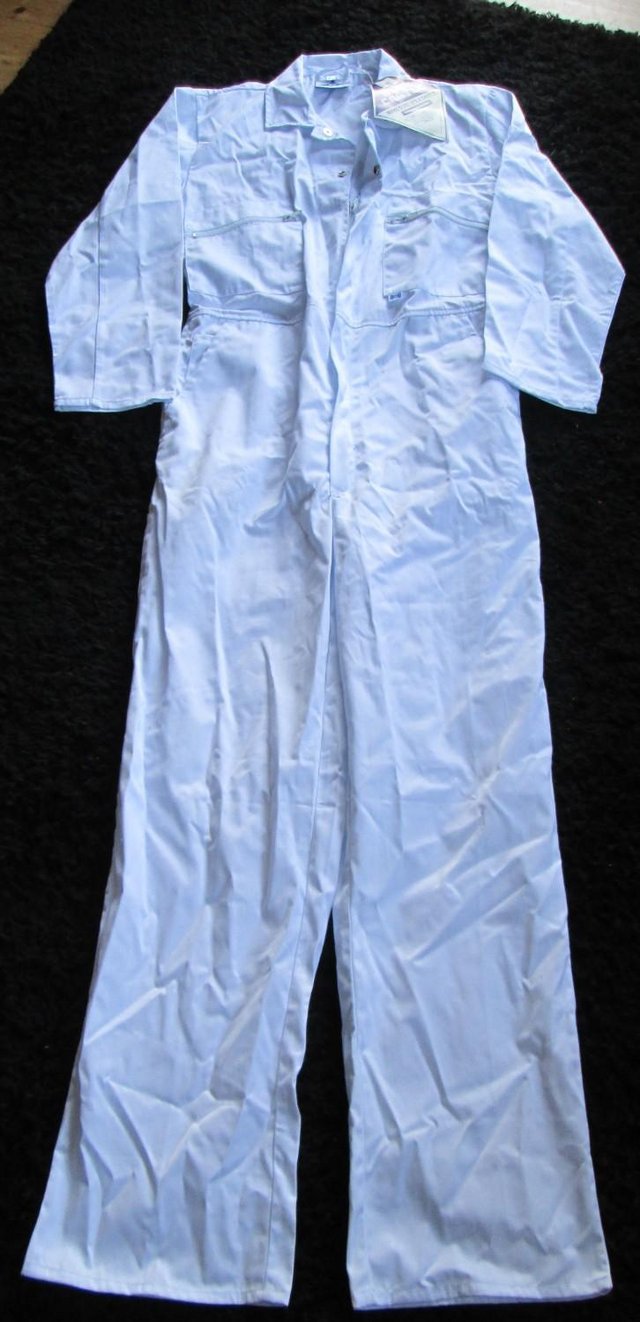 Image 2 of Blue Castle Fort Zip Overalls (White)