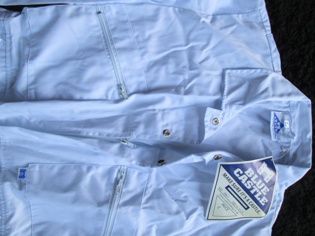 Image 3 of Blue Castle Fort Zip Overalls (White)