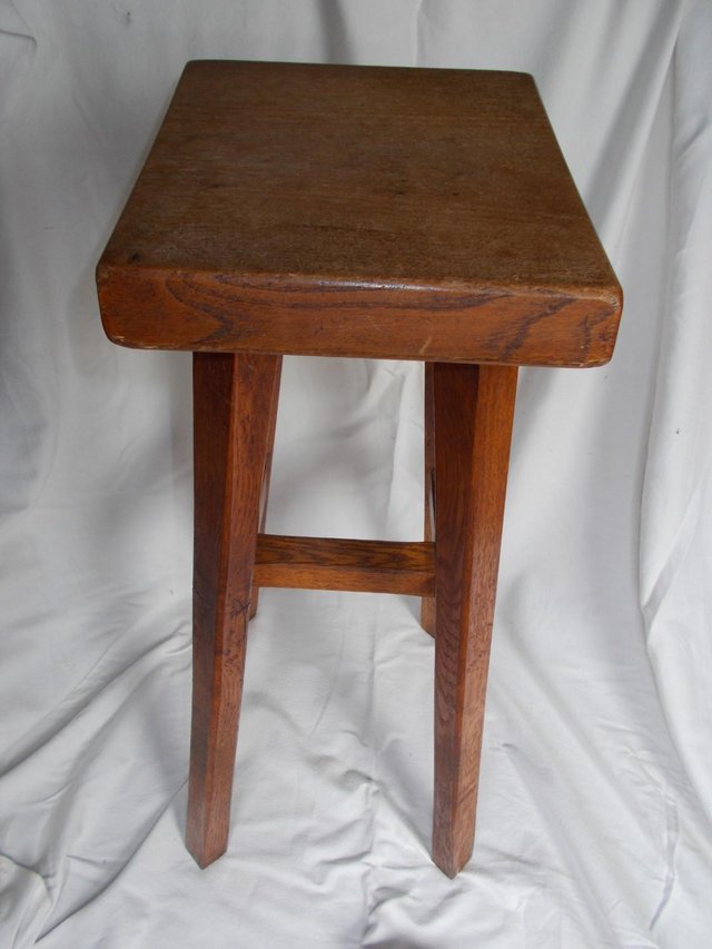 Image 3 of Arts & Crafts English Oak stool, excellent condition