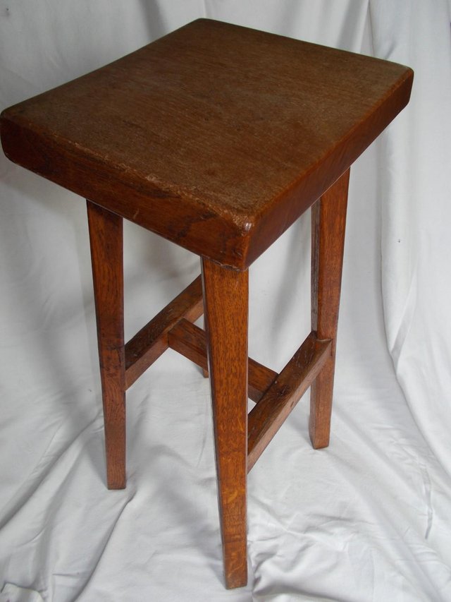 Image 4 of Arts & Crafts English Oak stool, excellent condition