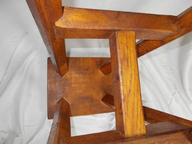 Image 7 of Arts & Crafts English Oak stool, excellent condition