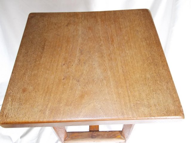 Image 8 of Arts & Crafts English Oak stool, excellent condition