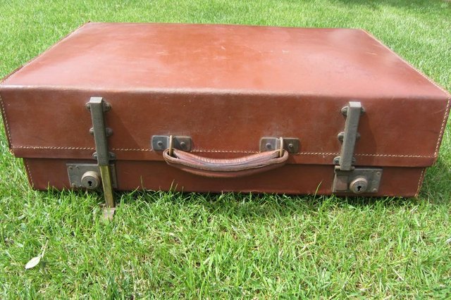 Preview of the first image of Revelation 1940's Vintage Hard Leather? suitcase.