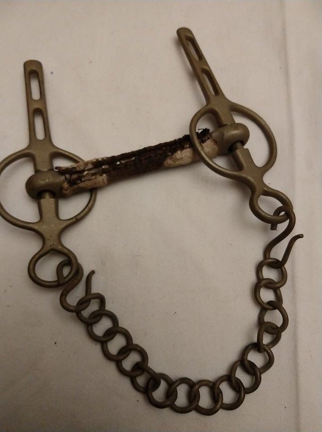 Preview of the first image of Vintage Horse Liverpool driving bit with Curb chain..