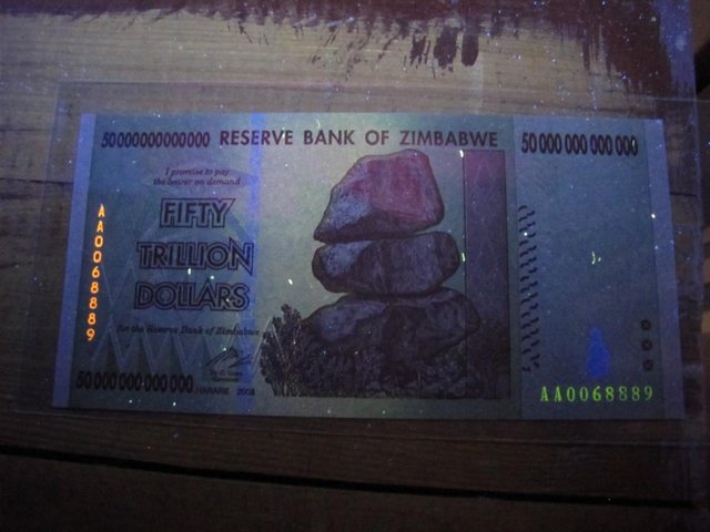 Preview of the first image of $50 Trillion Zimbabwe dollars. AA0068889. ANGEL NOTE 888..