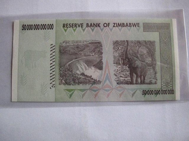 Image 6 of $50 Trillion Zimbabwe dollars. AA0068889. ANGEL NOTE 888.