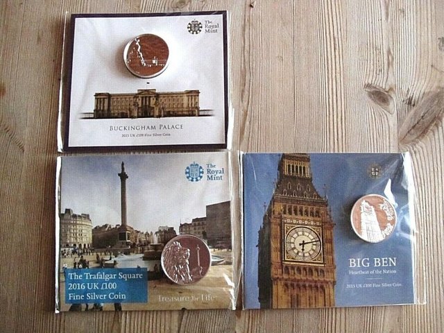 Preview of the first image of Buckingham Palace, Big Ben & low mintage Trafalgar Square.