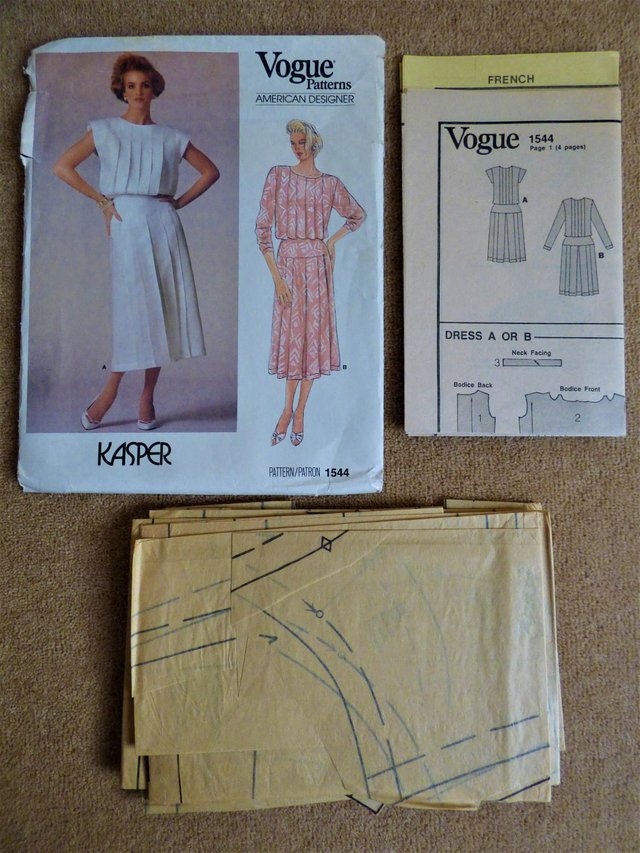 Image 3 of Vogue 1544 Kasper American Designer Dress Pattern Size 14