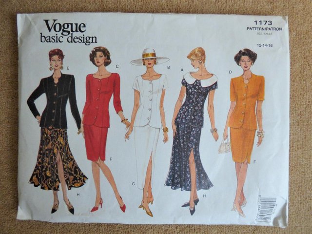 Preview of the first image of Vogue 1173 Petite 1990's 8 Styles Top & Skirt Pattern 12-16.