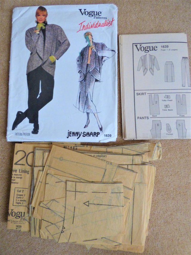 Image 2 of Vogue 1639 Individualist Cocoon Jacket, Skirt & Pants Sze 10