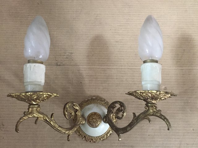 Image 3 of Antique Twin Candle Wall Lights