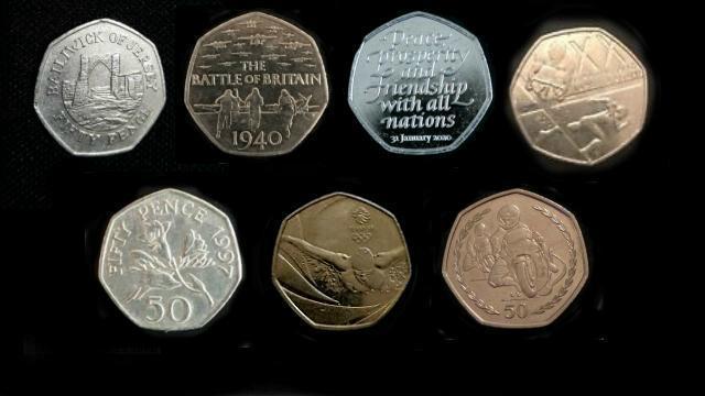 Image 2 of MIXED 50P COINS £2 EACH VERY GOOD CONDITION