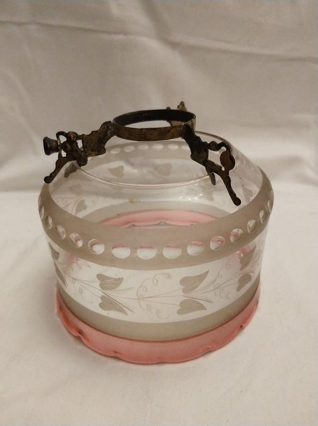 Image 3 of Victorian cranberry glass light/ lamp shade