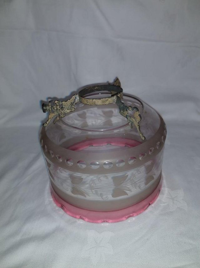 Image 4 of Victorian cranberry glass light/ lamp shade