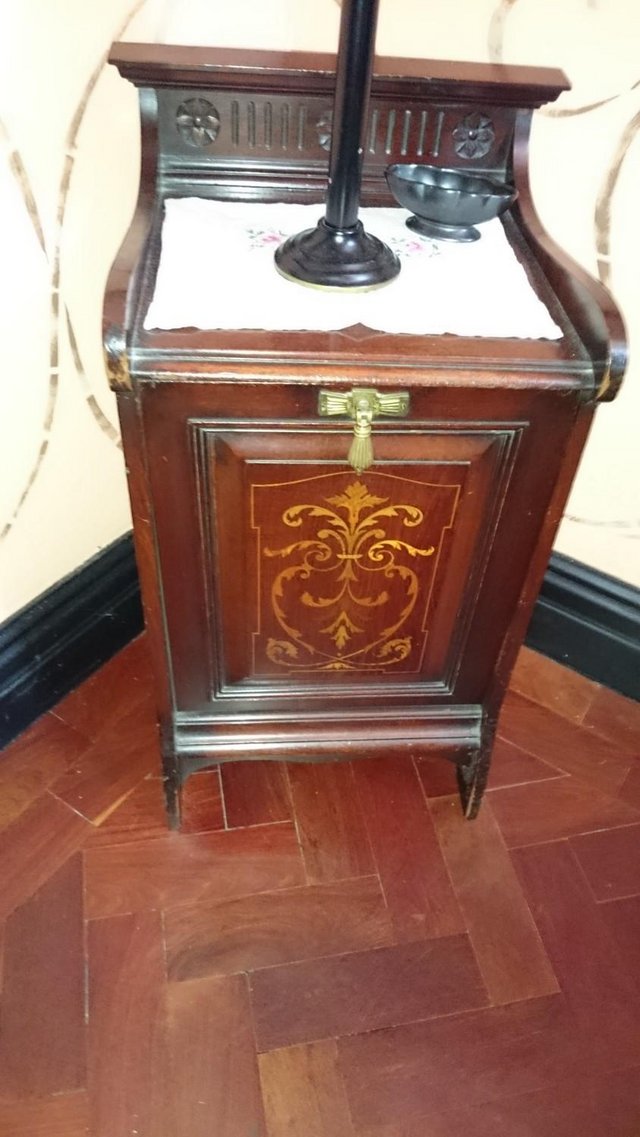 Preview of the first image of Mahogany Victorian Inlaid Coal Scuttle.