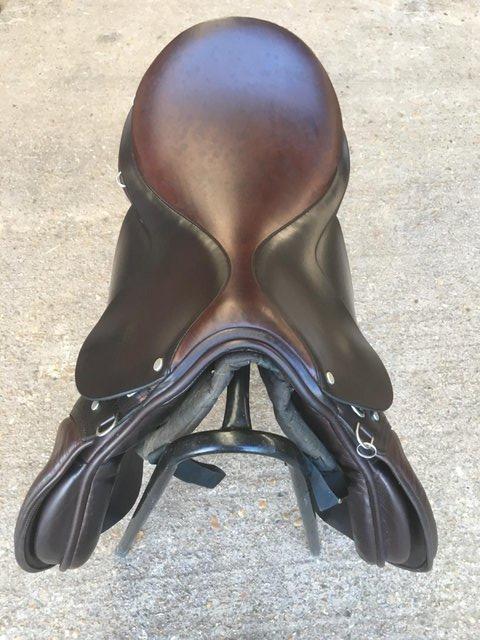 Image 6 of 19' Dark Brown and Burgundy Calcutt & Son's Saddle + Bridle