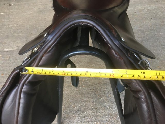 Image 11 of 19' Dark Brown and Burgundy Calcutt & Son's Saddle + Bridle