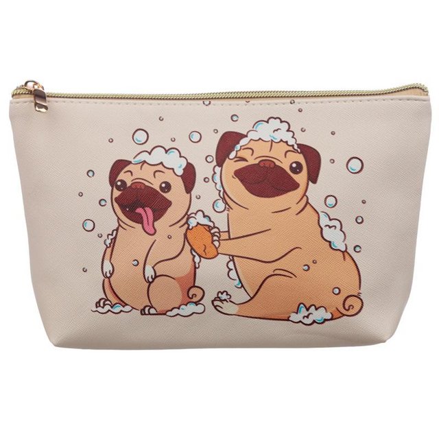 Preview of the first image of Medium PVC Make Up Toiletry Wash Bag - Mopps Pug..