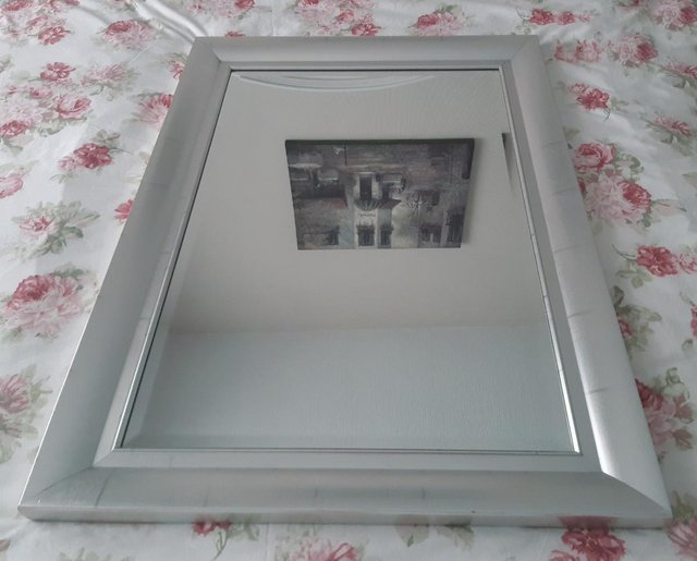 Image 2 of Large Metallic Silver Framed Bevelled Mirror