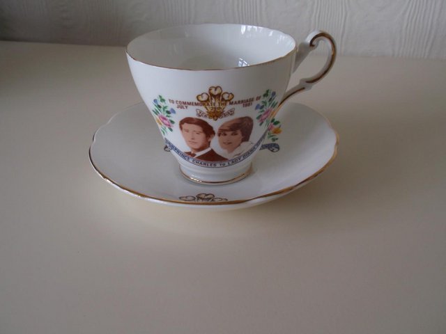 Preview of the first image of Royal Tea Cup and Saucer - Prince Charles and Diana.