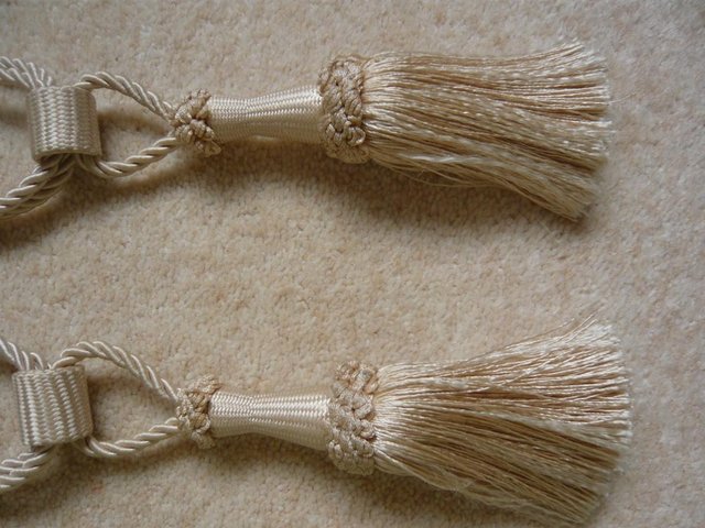Image 2 of Tie backs for curtains, a pair with tassels