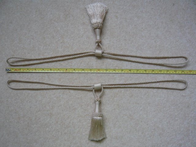 Image 3 of Tie backs for curtains, a pair with tassels