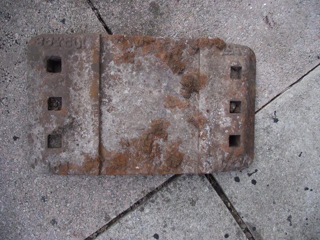 Preview of the first image of OLD RAILWAY RAIL BASEPLATE. PRE BRITISH RAILWAYS..