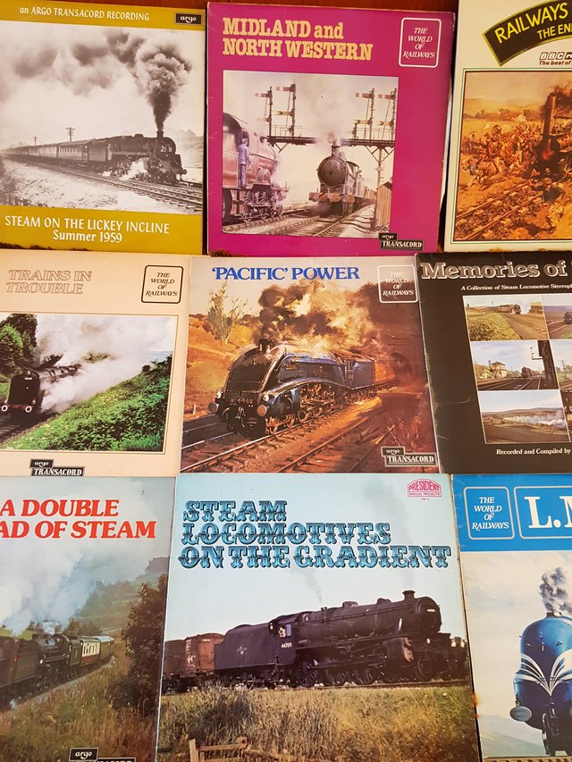 Image 2 of Collection of 9 steam railway vinyl albums