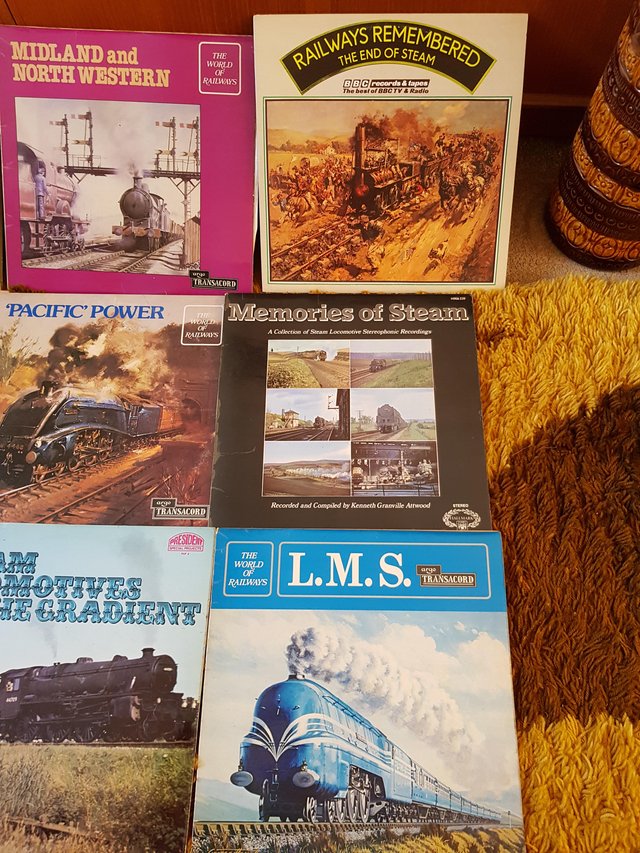 Image 3 of Collection of 9 steam railway vinyl albums