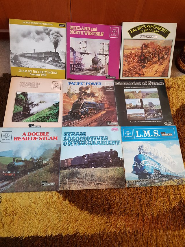 Preview of the first image of Collection of 9 steam railway vinyl albums.