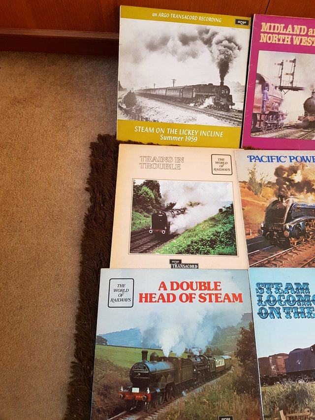 Image 4 of Collection of 9 steam railway vinyl albums