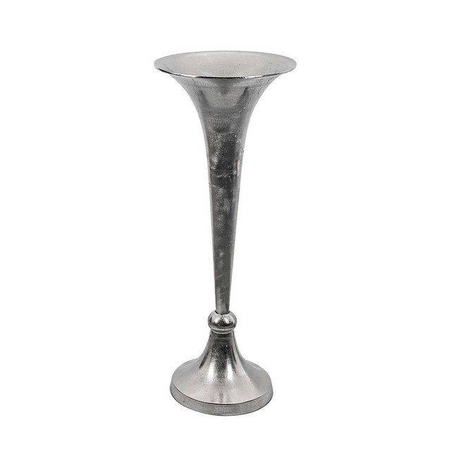 Preview of the first image of Large 75cm  brushed silver alluminium martini glass vase.