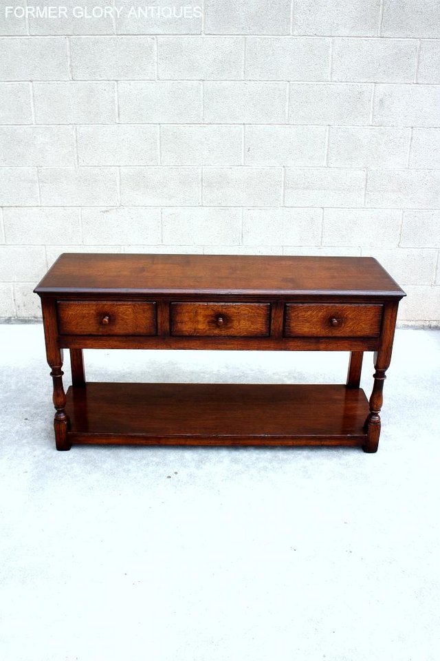 Image 5 of TITCHMARSH AND GOODWIN OAK DRESSER BASE SIDEBOARD HALL TABLE