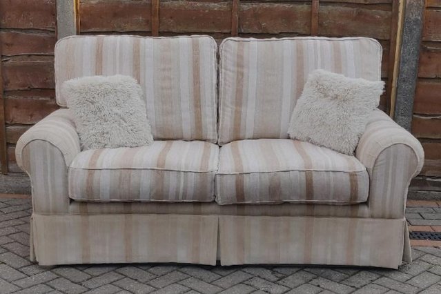 Preview of the first image of Modern Laura Ashley Kendal Natural Striped 2 Seater Sofa.