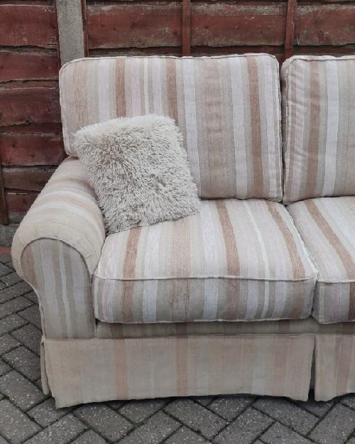 Image 2 of Modern Laura Ashley Kendal Natural Striped 2 Seater Sofa