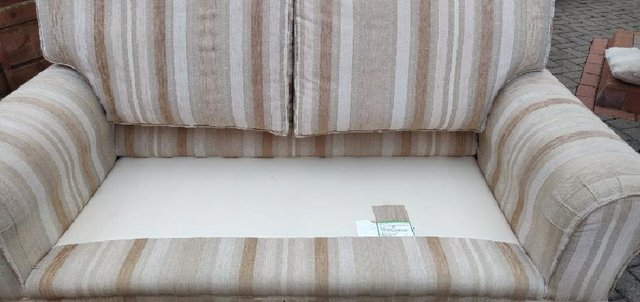 Image 6 of Modern Laura Ashley Kendal Natural Striped 2 Seater Sofa