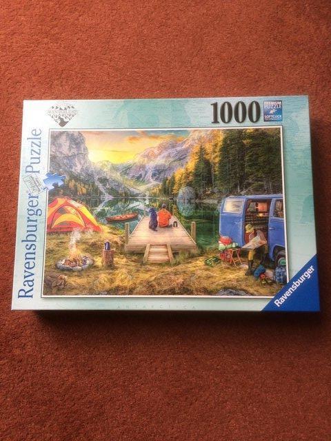 Preview of the first image of RAVENSBURGER 1000 PIECE JIGSAW PUZZLE-CALM CAMPSITE.