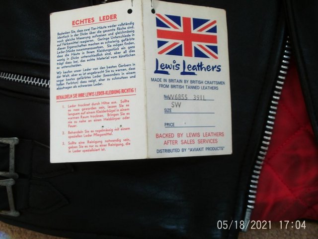 Image 2 of Lewis leather Aviakit vintage biker jacket