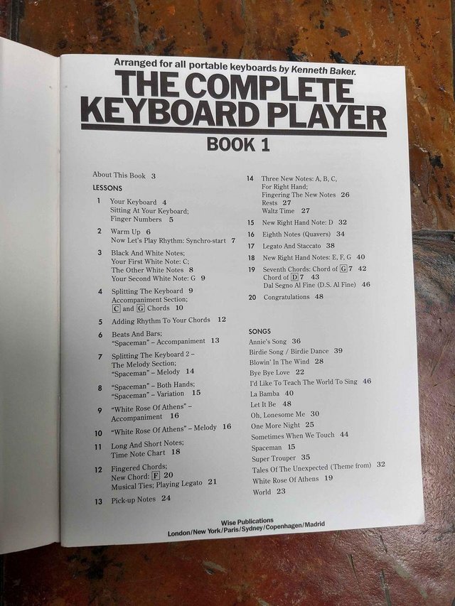Image 2 of The Complete Keyboard Player: Book 1. Kenneth Baker Keyboard