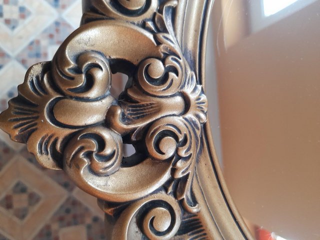 Image 2 of MIRROR - Oval Ornate Hall Wall Mirror (Rococo) Gild.