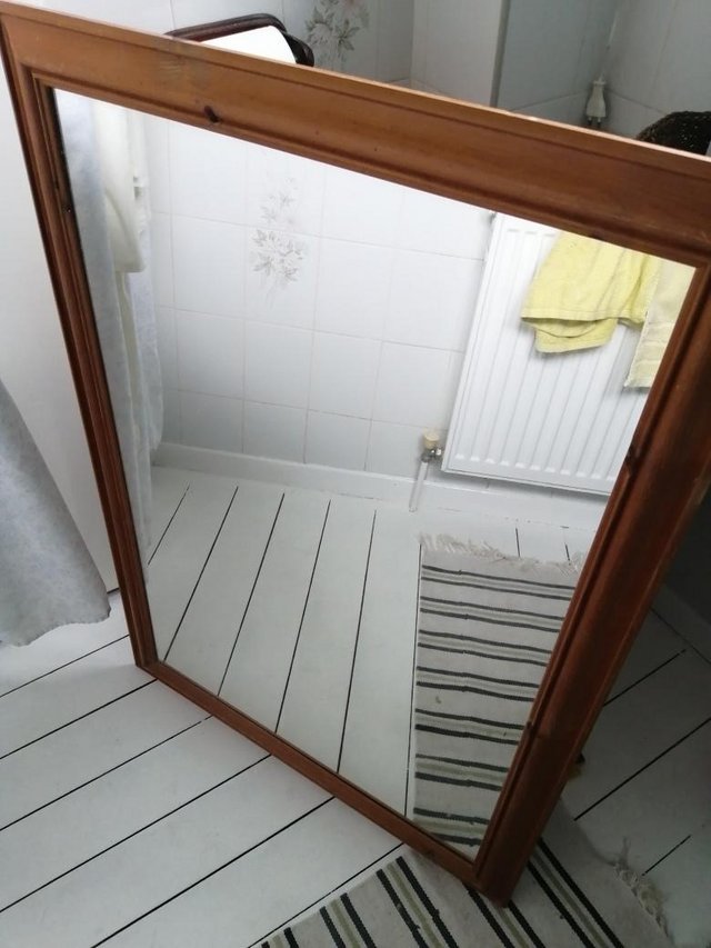 Image 3 of Large wooden framed mirror appro
